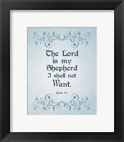 Framed Psalm 23 The Lord is My Shepherd - Blue