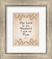 Framed Psalm 23 The Lord is My Shepherd - Brown