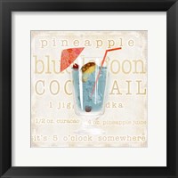 Framed Blue Lagoon Cocktail