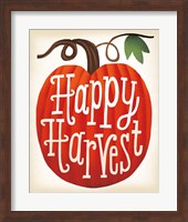 Framed Harvest Time Happy Harvest Pumpkins