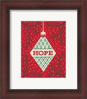 Framed 'Jolly Holiday Ornaments Hope' border=