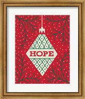 Framed 'Jolly Holiday Ornaments Hope' border=