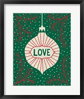 Jolly Holiday Ornaments Love Framed Print