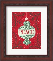 Framed 'Jolly Holiday Ornaments Peace' border=