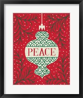 Jolly Holiday Ornaments Peace Framed Print