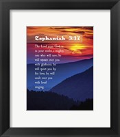 Framed Zephaniah 3:17 The Lord Your God (Sunset)