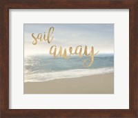 Framed Beach Sail Away