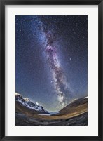 Framed Milky Way over the Columbia Icefields in Jasper National Park, Canada