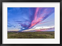 Framed Colorful sunset at the Reesor Ranch on the Alberta-Saskatchewan border