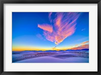 Framed Sunset colors over White Sands National Monument, New Mexico