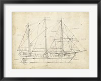 Sailboat Blueprint II Framed Print