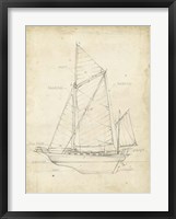 Sailboat Blueprint V Framed Print