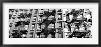 Framed Low angle view of fire escapes on buildings, Little Italy, Manhattan, NY