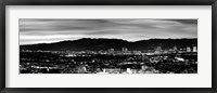 Framed High angle view of a city at dusk, Culver City, Santa Monica Mountains, California