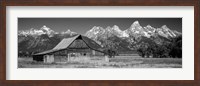 Framed Old barn on a landscape, Grand Teton National Park, Wyoming