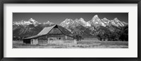 Framed Old barn on a landscape, Grand Teton National Park, Wyoming