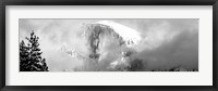 Framed Mountain Covered With Snow, Half Dome, Yosemite National Park, California