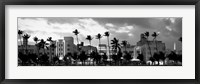 Framed Buildings Lit Up At Dusk, Ocean Drive, Miami Beach, Florida