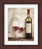 Framed 'Wine in Paris III' border=