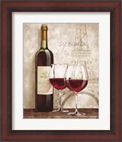 Framed 'Wine in Paris IV' border=