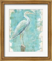 Framed 'Coastal Egret I' border=