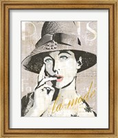 Framed 'Fashion Week Paris Halftone IV' border=