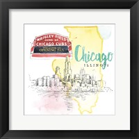 US Cities II Framed Print