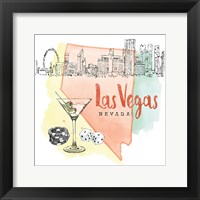 US Cities III Framed Print