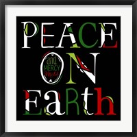Peace on Earth on Black Framed Print