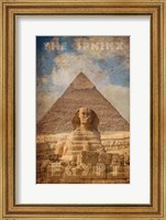 Framed Vintage Great Sphinx of Giza, Pyramids, Egypt, Africa