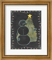 Framed 'Chalkboard Snowman II' border=