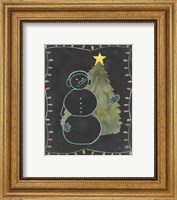 Framed 'Chalkboard Snowman II' border=