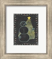 Framed 'Chalkboard Snowman II' border=