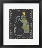 Framed 'Chalkboard Snowman II' border=