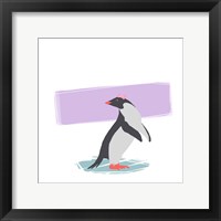 Minimalist Penguin, Girls Part I Framed Print