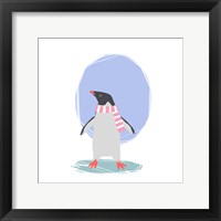 Minimalist Penguin, Girls Part II Framed Print