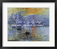 Framed Monet Quote Impression Sunrise