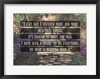 Framed Monet Quote Garden at Giverny