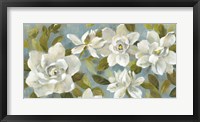 Framed Gardenias on Slate Blue