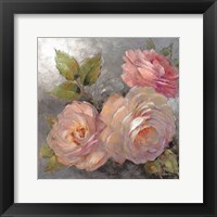 Roses on Gray II Framed Print