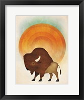 Framed Blazing Sun Bison