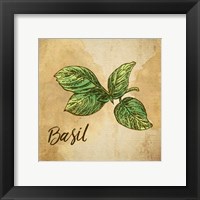 Basil on Burlap Framed Print