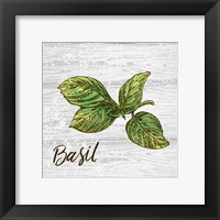 Basil on Wood Framed Print