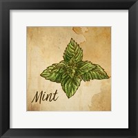 Mint on Burlap Framed Print