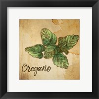 Oregano on Burlap Framed Print
