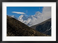 Framed Everest Base Camp Trail snakes along the Khumbu Valley, Nepal