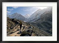 Framed trekker on the Everest Base Camp Trail, Nepal