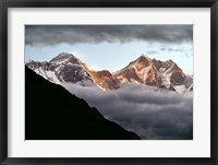 Framed Nepal, Sagarmatha NP, Mt Everest, Lotse and Nuptse