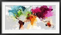 Framed Colourful World Map