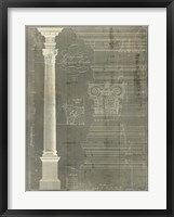 Column Blueprint I Framed Print